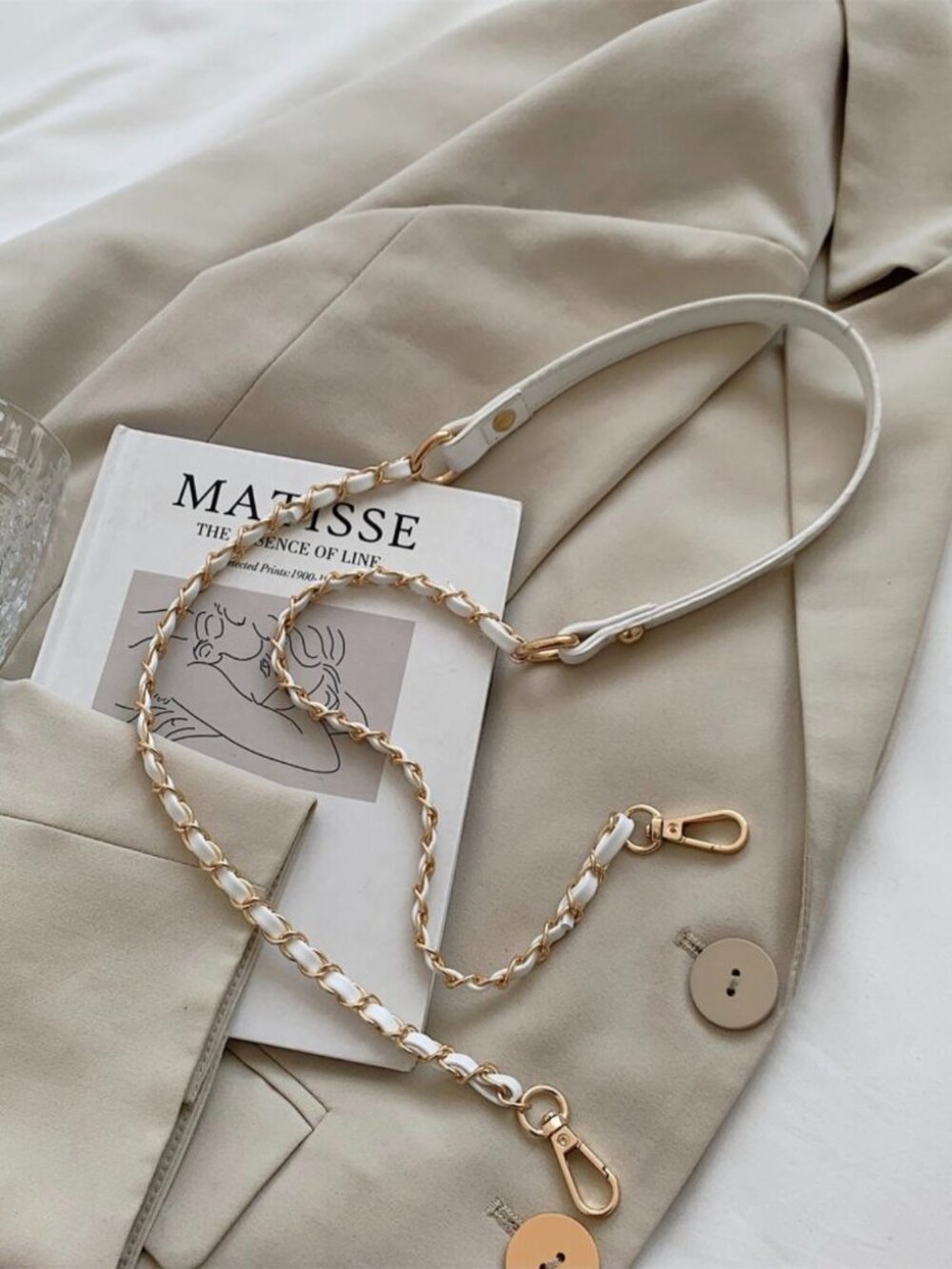 Crossbody Handbag Purse Leather Chain Strap